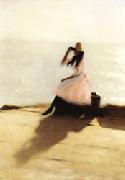 Philip Wilson Steer Young Woman on the Beach Sweden oil painting reproduction